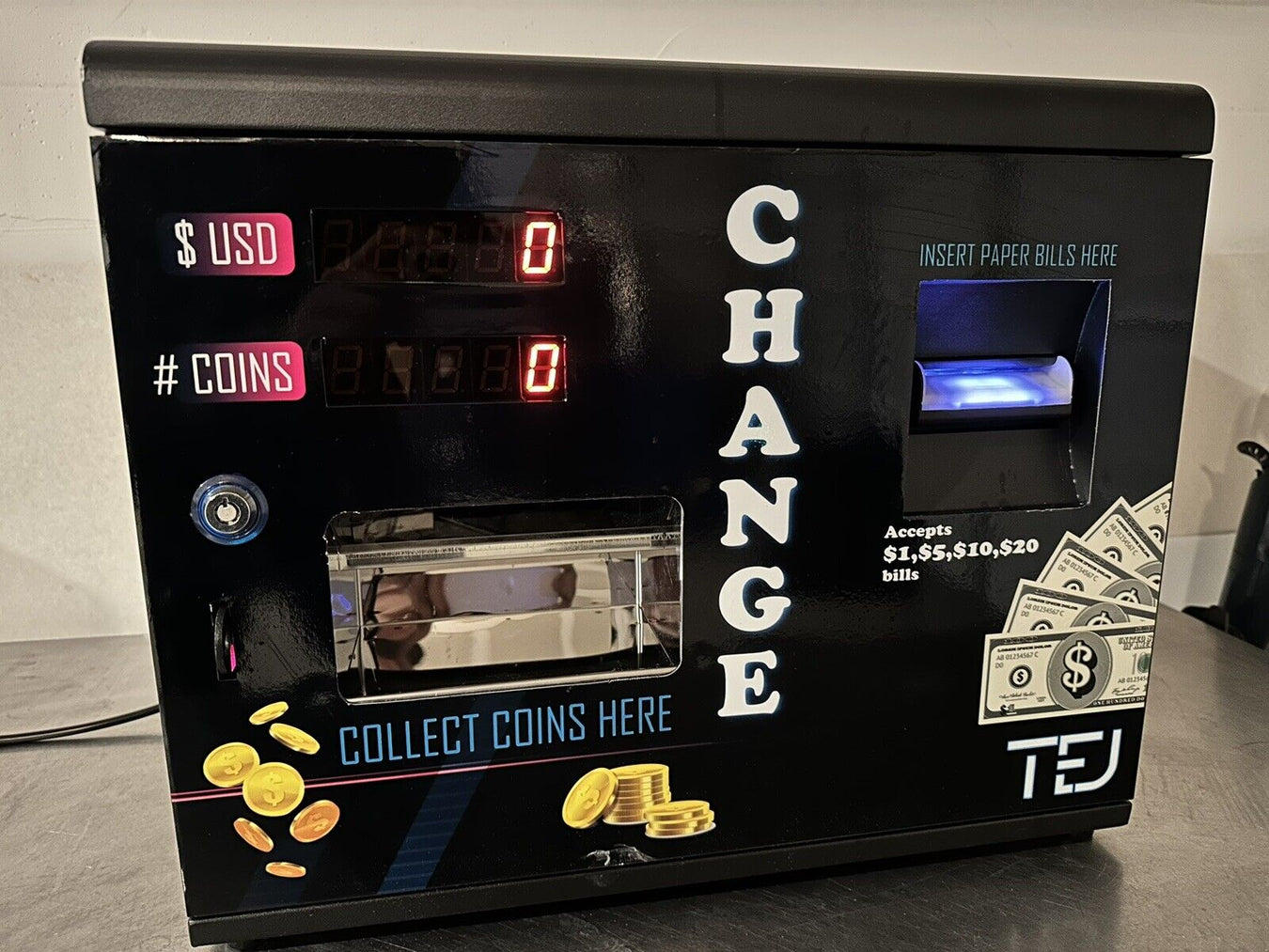 Dollar bill coin changer